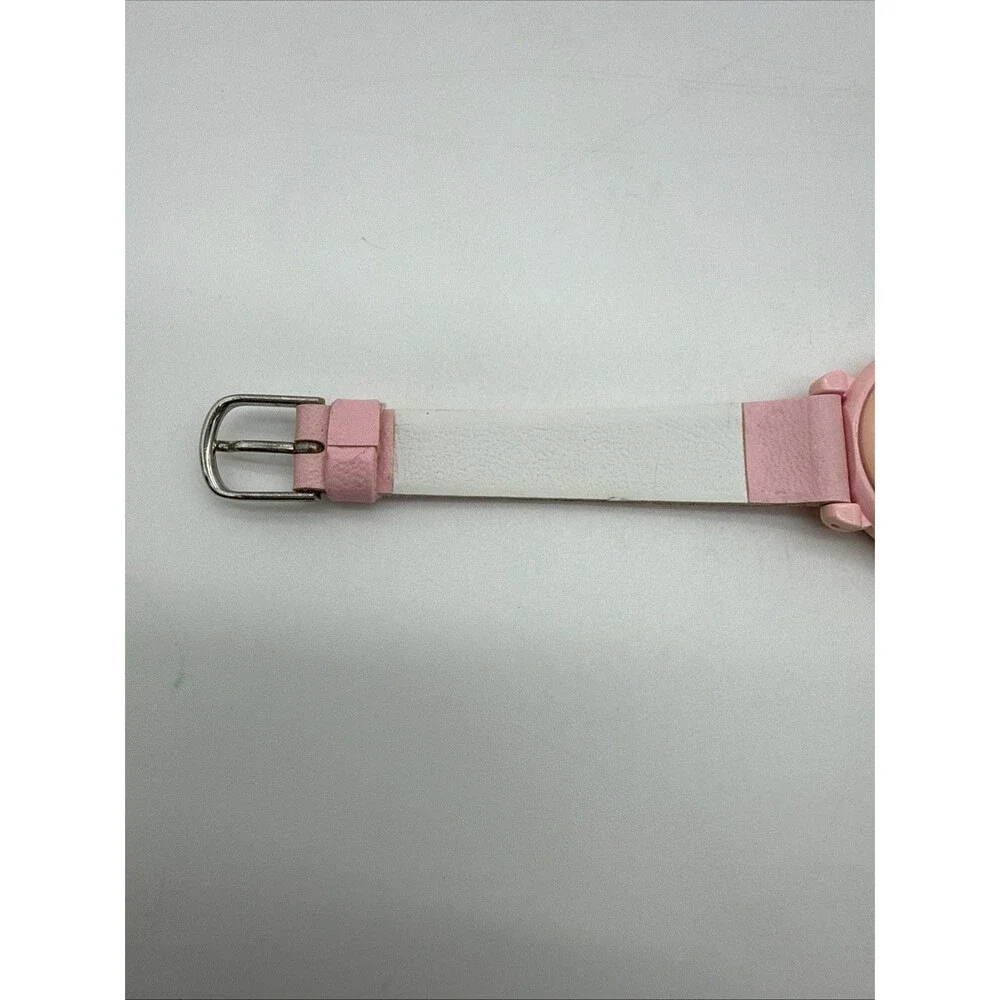 Vtg Girl’s Minnie Mouse Walt Disney Pink Leather Band Lotus Watch Water Resist